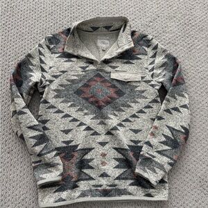 Lucky Brand Crewneck Sweater in Gray and Red